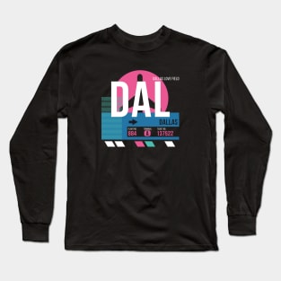 Dallas (DAL) Airport // Sunset Baggage Tag Long Sleeve T-Shirt